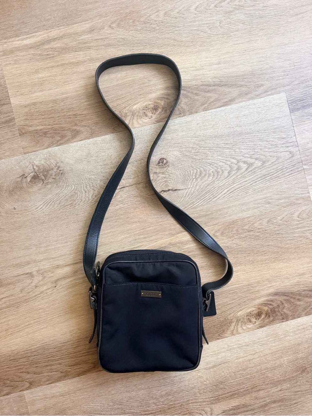 Coach Dominican Republic factory 6235 Black Nylon and Leather Crossbody Bag